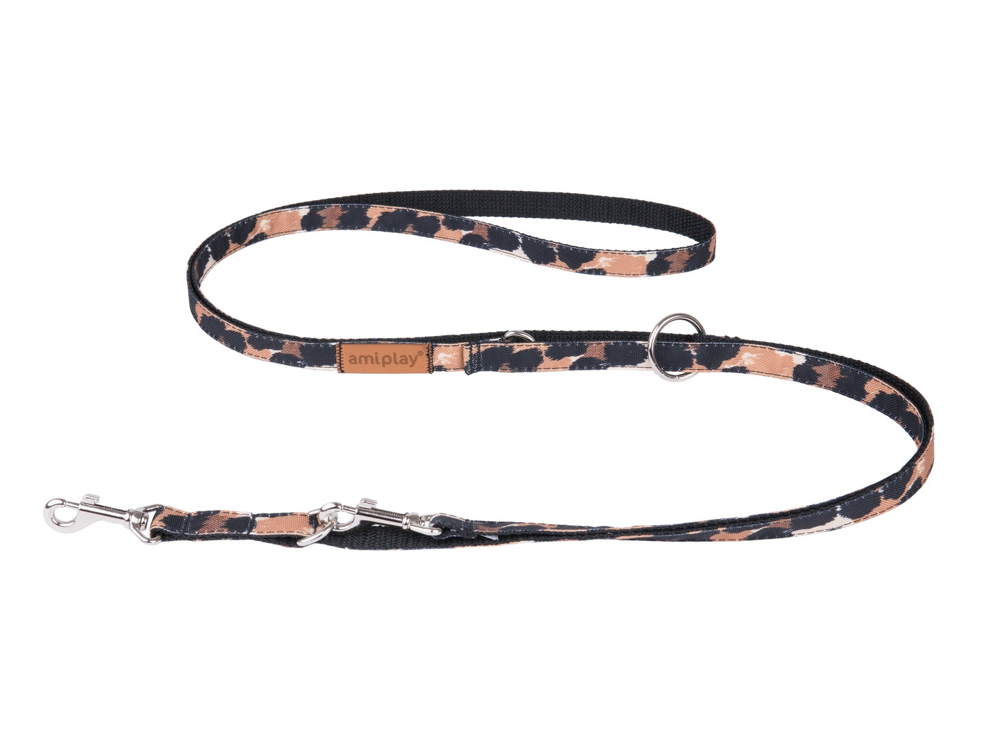 AMIPLAY - Guinzaglio regolabile 6 in 1 SAFARI Leopardato S