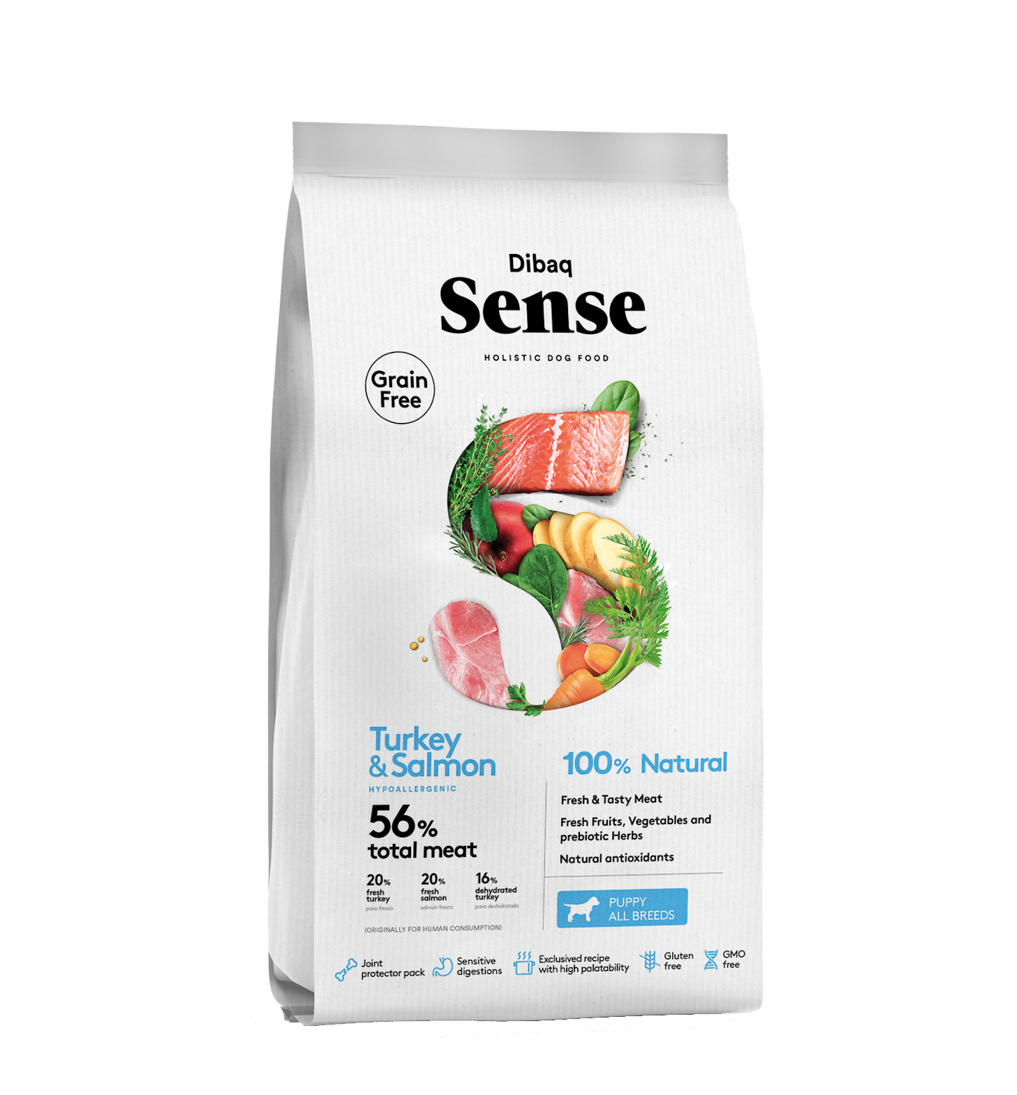 DIBAQ SENSE PUPPY - SALMONE E TACCHINO - GRAIN FREE 12Kg
