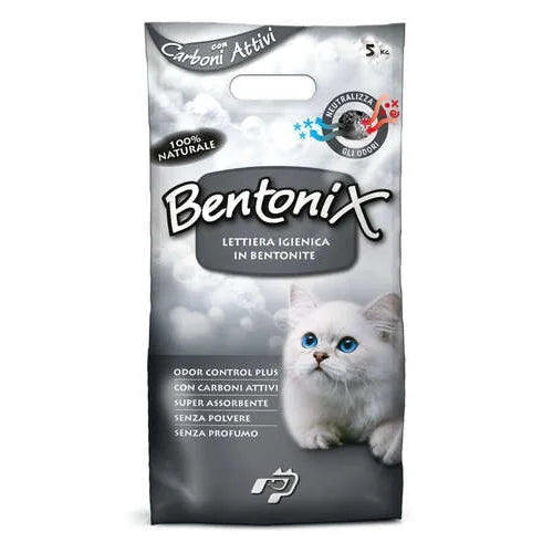 LETTIERA IGIENICA Bentonix Lettiera in Bentonite CARBONI ATTIVI, 5Kg