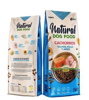 CROCCHETTE PER CANI NATURAL DOG FOOD PUPPY SALOME POLLO E RISO 15 Kg