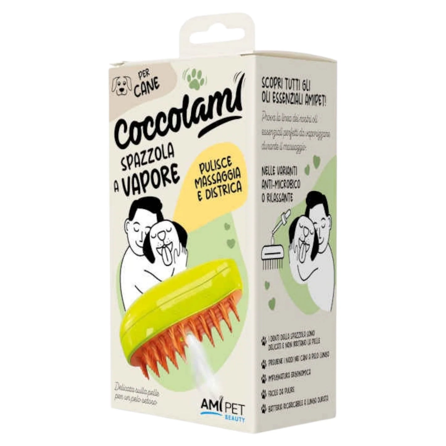 SPAZZOLA A VAPORE AMIPET - SPAZZOLA PER CANI -