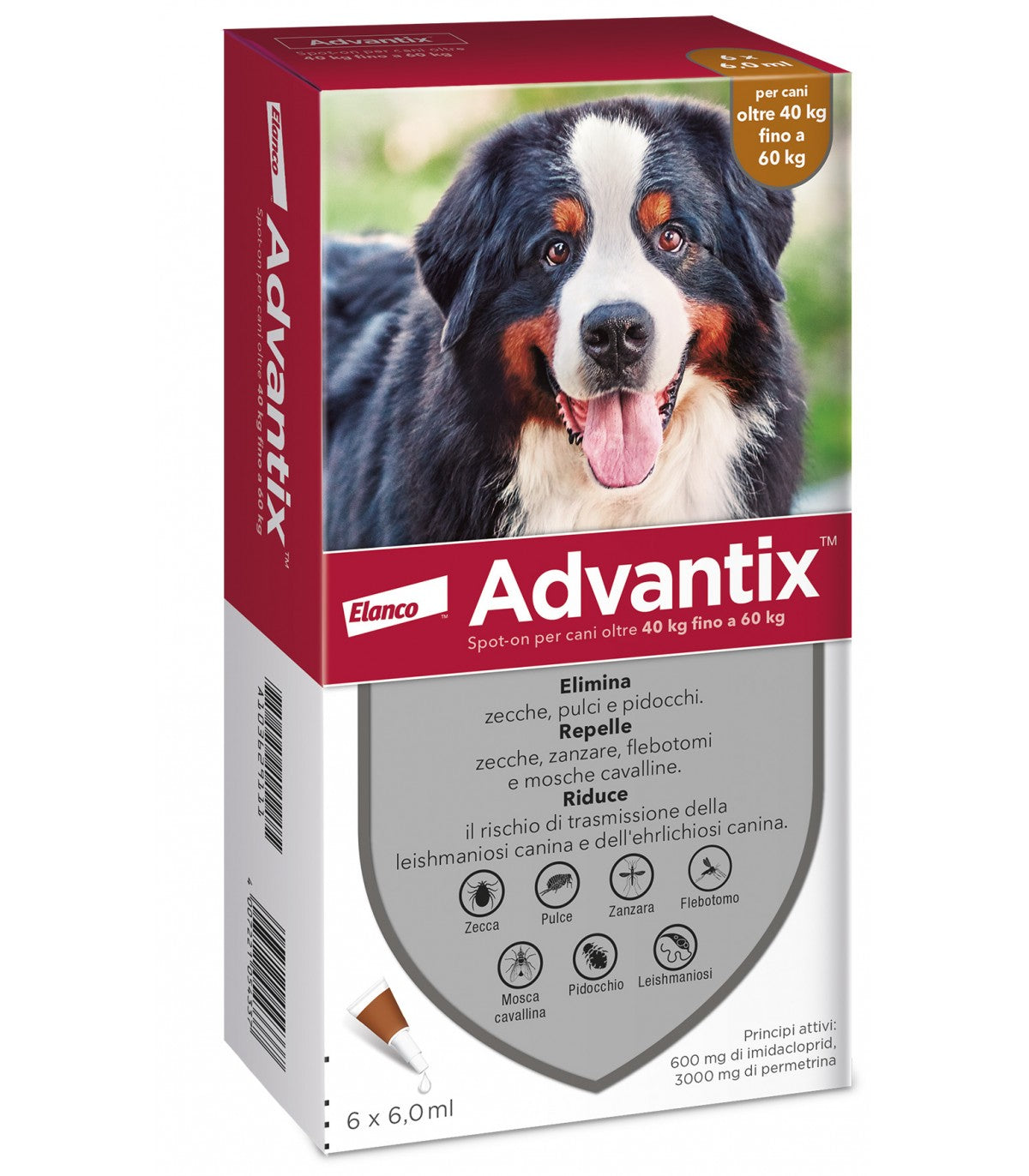 ADVANTIX SPOT-ON PER CANI OLTRE 40 KG FINO A 60 KG (UNA PIPETTA)