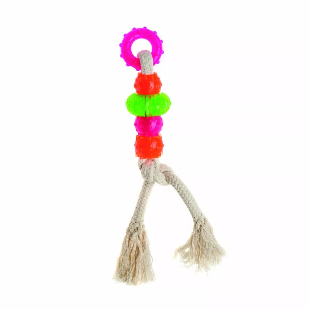 GIOCO CON CORDA CON 5 ELEMENTI IN GOMMA