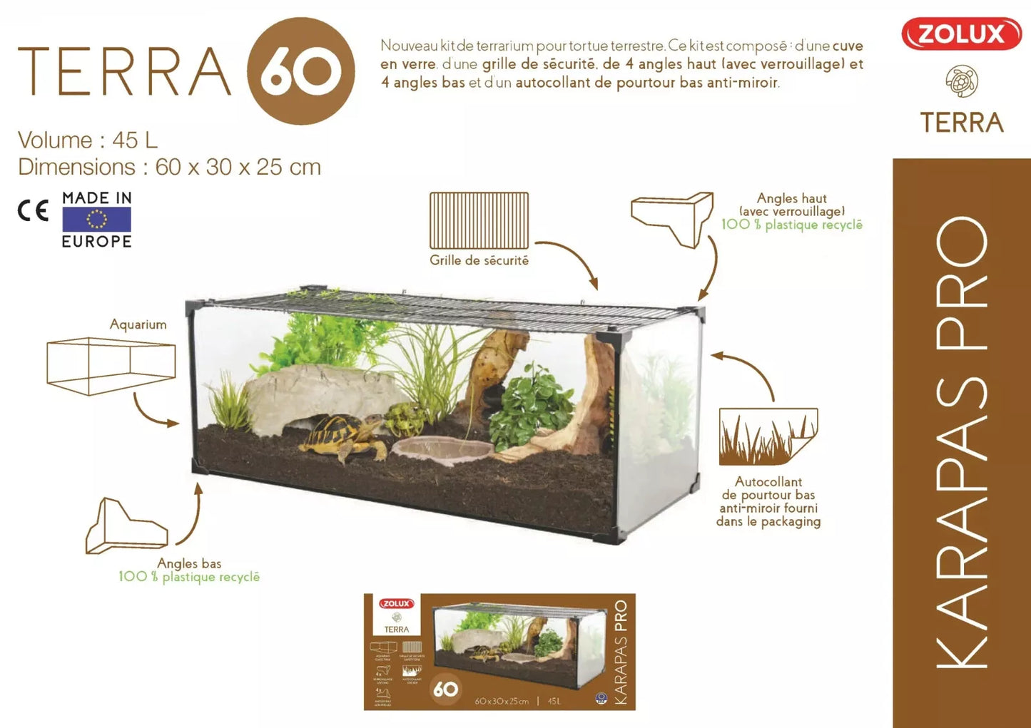 Tartarughiera Terrario Habitat Rettili Tartarughe Griglia Serpente Pogona Karapas 60