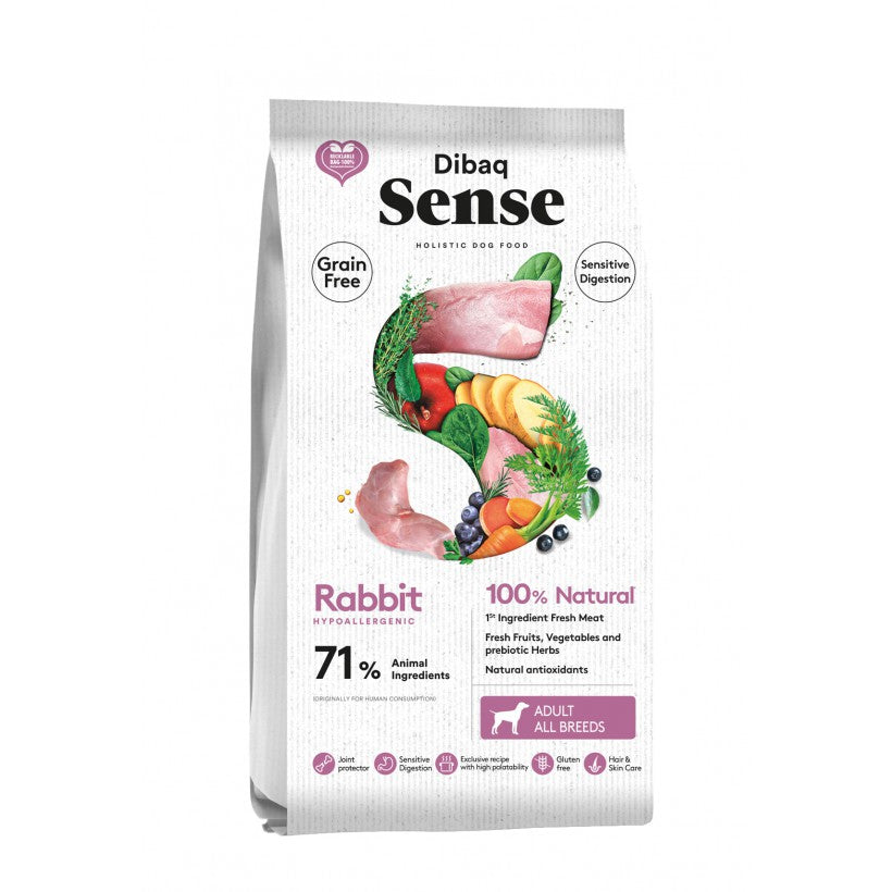 DIBAQ SENSE ADULT - CONIGLIO - GRAIN FREE 2Kg