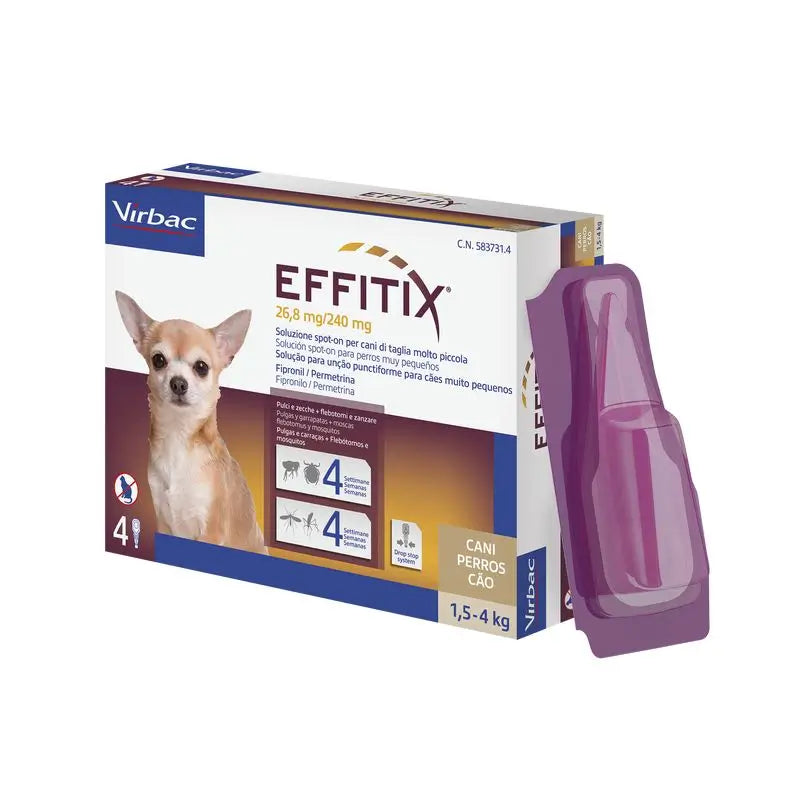 EFFITIX SPOT-ON PER CANI DI TAGLIA MOLTO PICCOLA DA 1,5 KG A 4 KG (UNA PIPETTA)