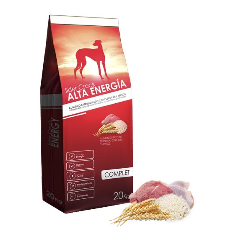 Lider Crock Mangime per cani Secco Adult Alta Energia 20 kg 32/14 Pollo Riso Maiale