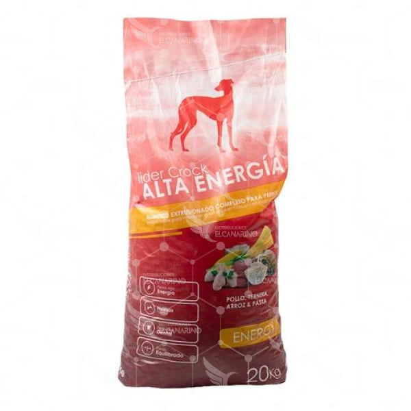 Lider Crock Mangime per cani Secco Adult Alta Energia 20 kg 32/14 Pollo Riso Maiale