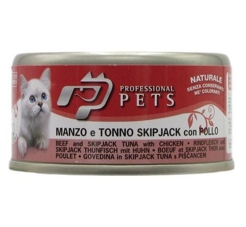 PROFESSIONAL PETS - MANZO E TONNO SKIPJACK CON POLLO 70G
