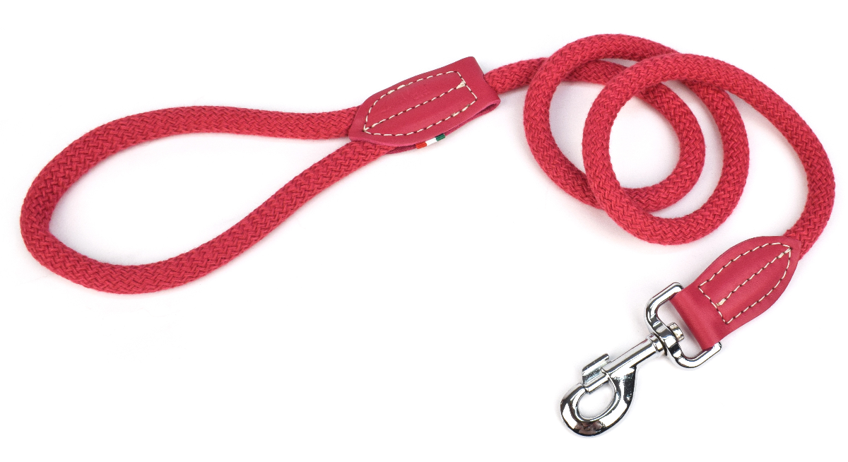 WHITE TRAINING LEASH IN FUCHSIA COTTON ROPE 200X01.2 CM