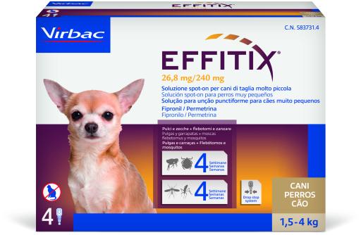 EFFITIX SPOT-ON PER CANI DI TAGLIA MOLTO PICCOLA DA 1,5 KG A 4 KG (UNA PIPETTA)