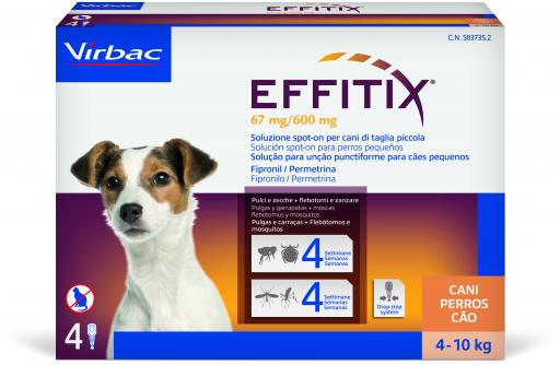EFFITIX SPOT-ON PER CANI DI TAGLIA PICCOLA DA 4 KG A 10 KG (UNA PIPETTA)