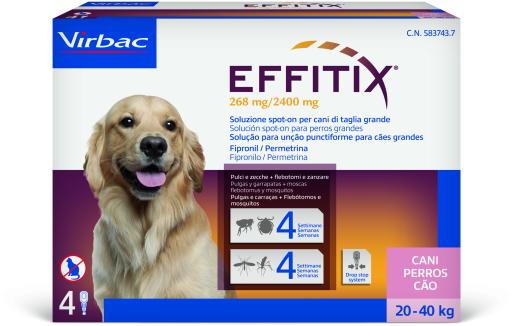 EFFITIX SPOT-ON PER CANI DI TAGLIA GRANDE DA 20 KG A 40 KG (UNA PIPETTA)