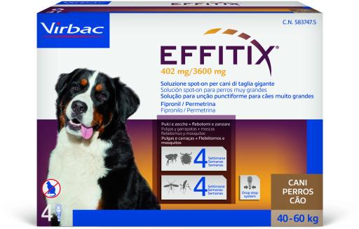 EFFITIX SPOT-ON PER CANI DI TAGLIA GIGANTE DA 40 KG A 60 KG (UNA PIPETTA)