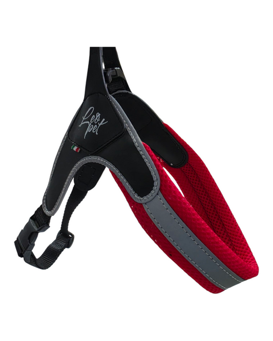 PETTORINA REGOLABILE IN PVC, NYLON E MESH - ROSSO