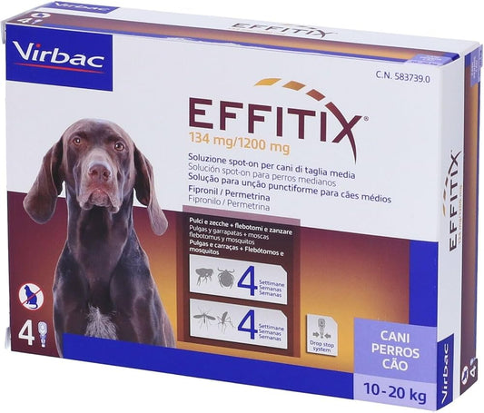 EFFITIX SPOT-ON PER CANI DI TAGLIA MEDIA DA 10 KG A 20 KG (UNA PIPETTA)