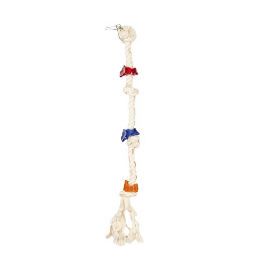 CORDA ANNODATA DA APPENDERE PER UCCELLI 70X6 cm