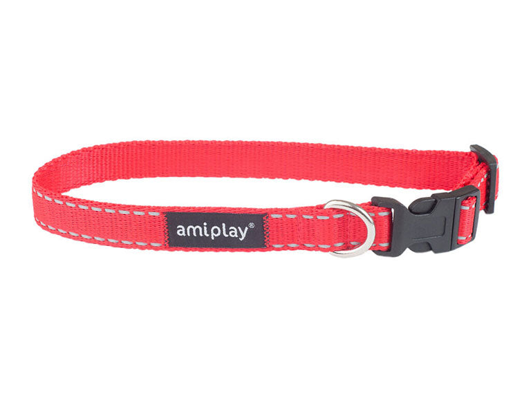 AMIPLAY - Collare regolabile REFLECTIVE Rosso S