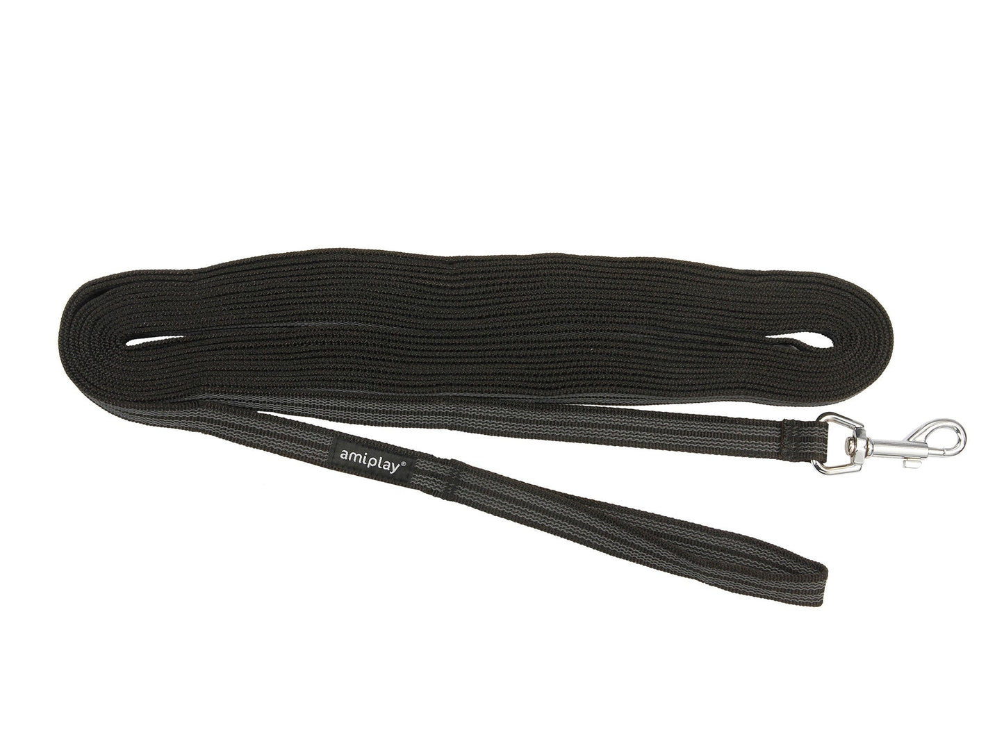 AMIPLAY - Guinzaglio addestramento 5MT RUBBER Nero S-M