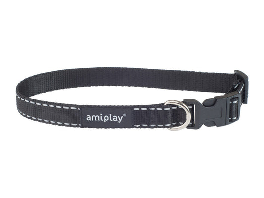 AMIPLAY - Collare regolabile REFLECTIVE Nero M