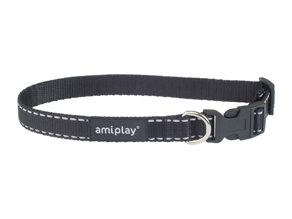 AMIPLAY - Collare regolabile REFLECTIVE Nero L