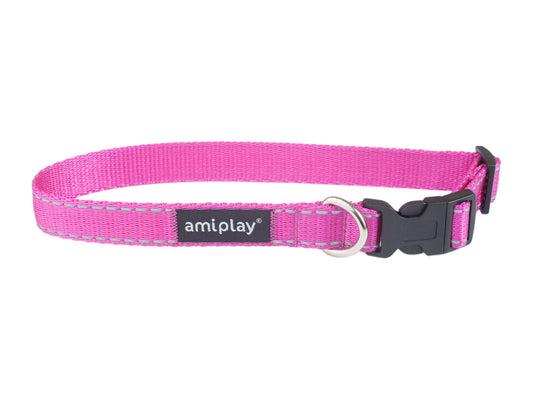 AMIPLAY - Collare regolabile REFLECTIVE Rosa L