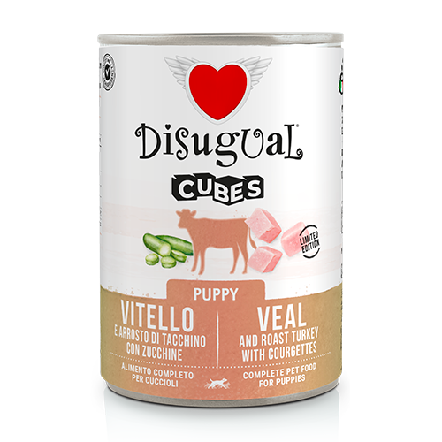 DISUGUAL CUBES PUPPY - VITELLO E ARROSTO DI TACCHINO CON ZUCCHINE