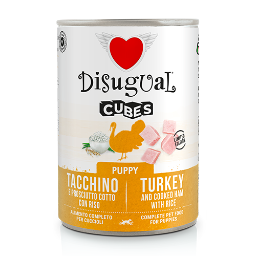 DISUGUAL CUBES PUPPY - TACCHINO E PROSCIUTTO COTTO CON RISO