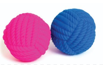 PALLA GOMITOLO IN VINILE CON SQUEAK ROSA