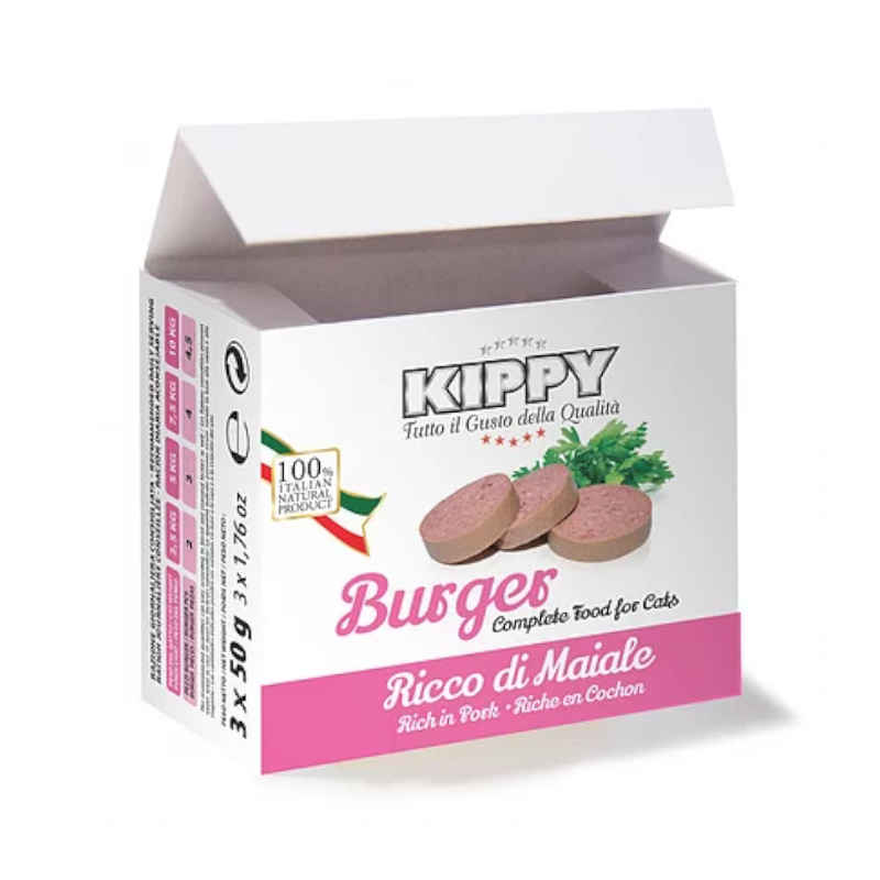 KIPPY - Burger Maiale 50gr (3pezzi) [GATTO]