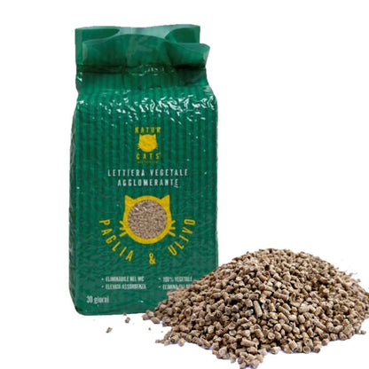 Natur Cats - Lettiera agglomerante (PAGLIA e ULIVO) 4kg