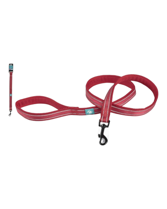 GUINZAGLIO RIFLETTENTE IN NYLON E MESH - LEOPET FUCSIA
