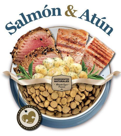 CROCCHETTE PER CANI NATURAL DOG FOOD GRAIN-FREE SALMONE E TONNO IPOALLERGENICO