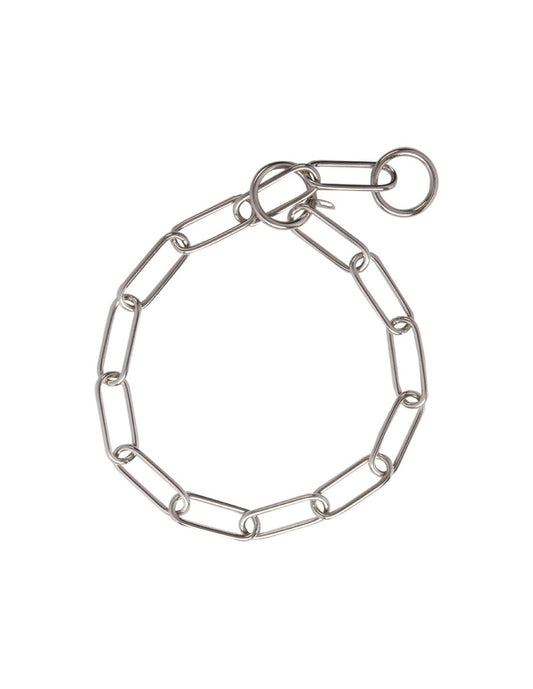 COLLARE SALVAPELO MAGLIA OVALE IN ACCIAIO INOX