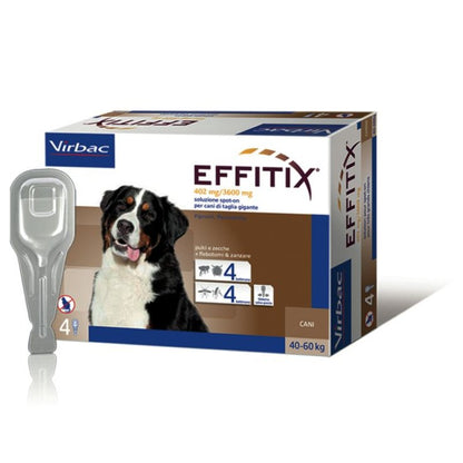 EFFITIX SPOT-ON PER CANI DI TAGLIA GIGANTE DA 40 KG A 60 KG (UNA PIPETTA)