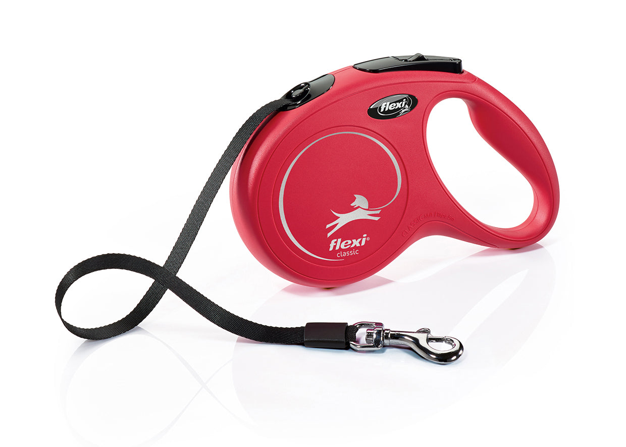 FLEXI "CLASSIC" M - FETTUCCINA 5m MAX. 25 KG - ROSSO