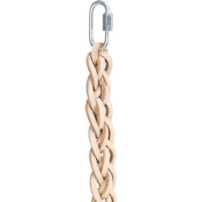 GIOCO IN VERA PELLE E LEGNO PER PAPPAGALLINI 50CM