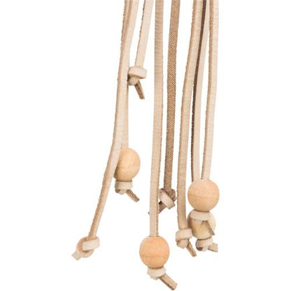 GIOCO IN VERA PELLE E LEGNO PER PAPPAGALLINI 50CM