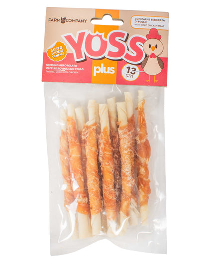 Yoss Plus Stick pelle bovina pollo 13cm 45pz 400gr