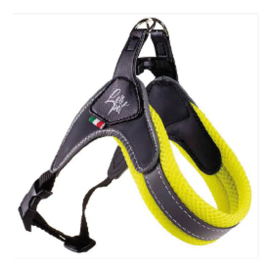 PETTORINA REGOLABILE IN PVC, NYLON E MESH - GIALLO NEON