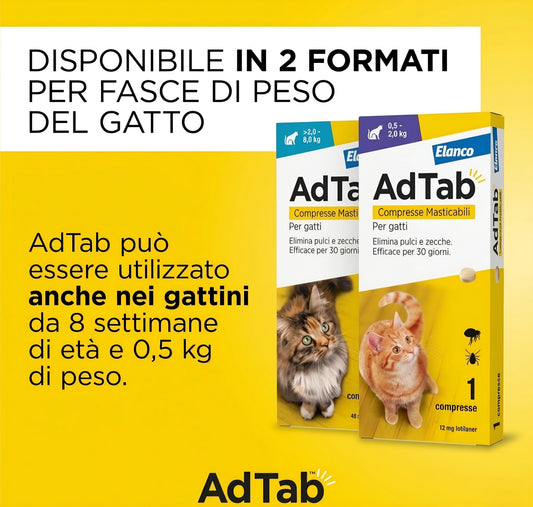 ADTAB COMPRESSA MASTICABILE PER GATTI (UNA COMPRESSA)