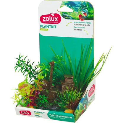 KIT PIANTE ARTIFICIALI + BARCA - DECORAZIONE PER ACQUARIO