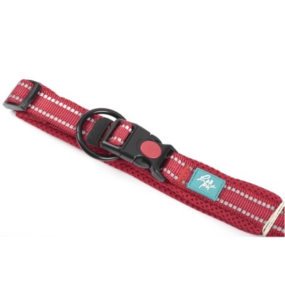 COLLARE IN NYLON E MESH - ROSSO