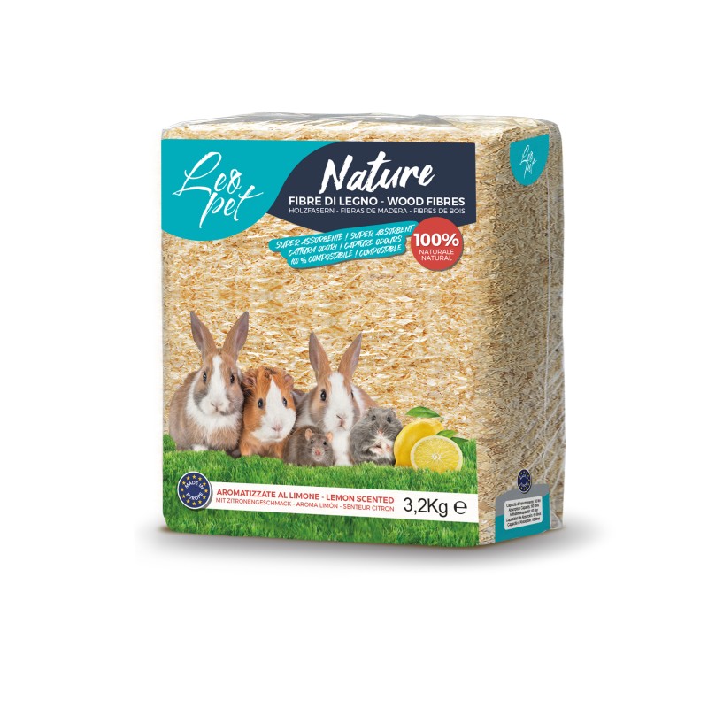 LEMON-FLAVORED WOOD FIBER SAWDUST FOR RABBITS AND SMALL RODENTS