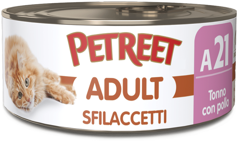 PETREET ADULT SFILACCETTI A21 - TONNO CON POLLO 70G