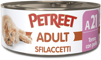 PETREET ADULT SFILACCETTI A21 - TONNO CON POLLO 70G