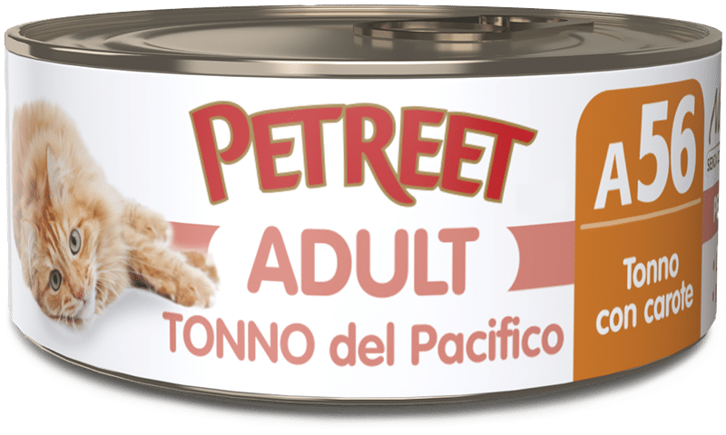 PETREET ADULT IN BRODO DI PESCE A56 - TONNO CON CAROTE 70G