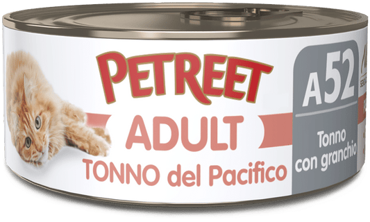 PETREET ADULT IN BRODO DI PESCE A52 - TONNO CON GRANCHIO 70G