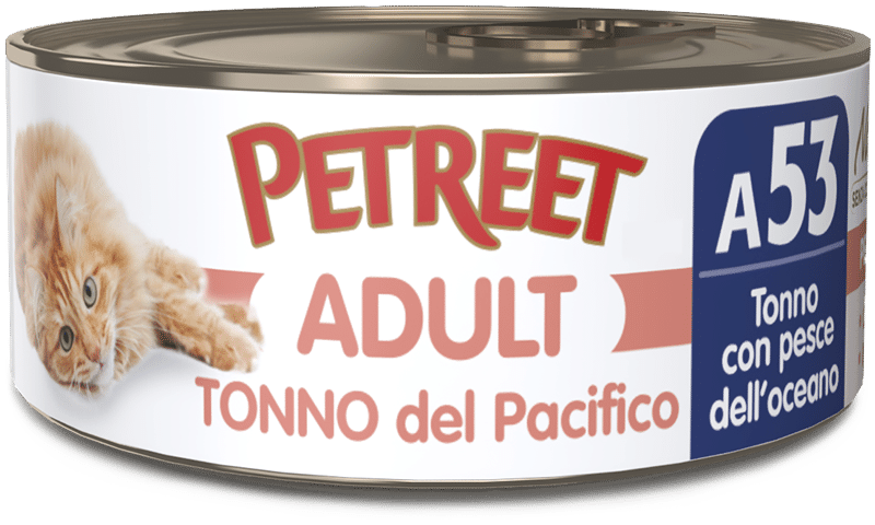 PETREET ADULT IN BRODO DI PESCE A53 - TONNO CON PESCE DELL'OCEANO 70G