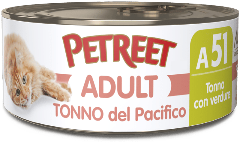 PETREET ADULT IN BRODO DI PESCE A51 - TONNO CON VERDURE 70G